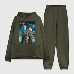 Женский костюм оверсайз Rick and Morty - air force нейроарт, цвет: хаки