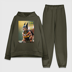 Женский костюм оверсайз Bat squirrel - oreshnik meme, цвет: хаки