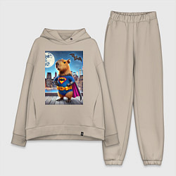 Женский костюм оверсайз Batcapy - ai art fantasy, цвет: миндальный