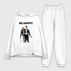 Женский костюм оверсайз Be happy, цвет: белый