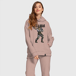 Женский костюм оверсайз Snake Solid soldier, цвет: пыльно-розовый — фото 2