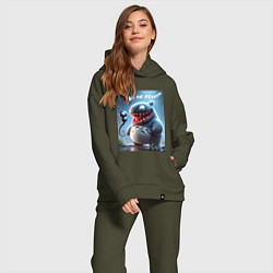 Женский костюм оверсайз Ventotoro - we are Venom meme, цвет: хаки — фото 2