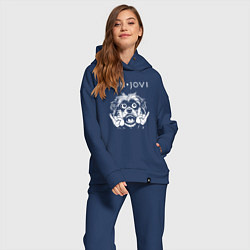Женский костюм оверсайз Bon Jovi rock dog, цвет: тёмно-синий — фото 2