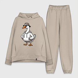 Женский костюм оверсайз Goose on style, цвет: миндальный