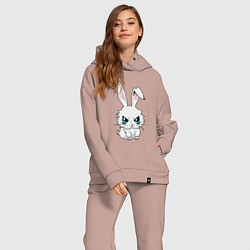 Женский костюм оверсайз Кролик злится, цвет: пыльно-розовый — фото 2