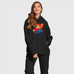 Женский костюм оверсайз Mario 8 bit, цвет: черный — фото 2