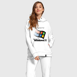 Женский костюм оверсайз Предназначен для windows 98, цвет: белый — фото 2