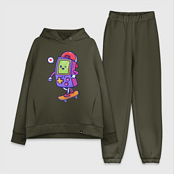 Женский костюм оверсайз Tetris skater, цвет: хаки