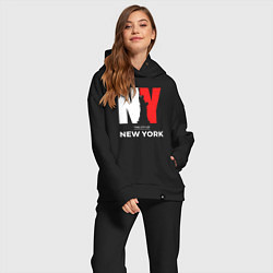 Женский костюм оверсайз The city of New York, цвет: черный — фото 2