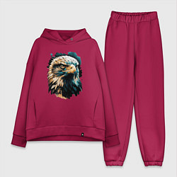 Женский костюм оверсайз Взгляд хищника, цвет: маджента