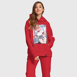 Женский костюм оверсайз Медсестричка сделает тебе укол любви - пышная аним, цвет: красный — фото 2