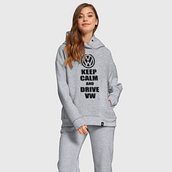 Женский костюм оверсайз Keep Calm & Drive VW, цвет: меланж — фото 2