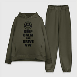 Женский костюм оверсайз Keep Calm & Drive VW, цвет: хаки