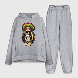 Женский костюм оверсайз Smile jamaica girl, цвет: меланж