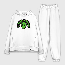 Женский костюм оверсайз Остерегайтесь людей, цвет: белый