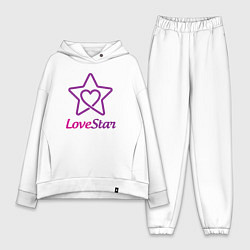 Женский костюм оверсайз Звезда любви, цвет: белый