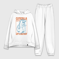 Женский костюм оверсайз Cutezilla lets destroy, цвет: белый