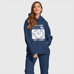 Женский костюм оверсайз Поверхность никогда - убежище навсегда, цвет: тёмно-синий — фото 2