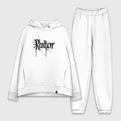 Женский костюм оверсайз Реэлтор черной краской