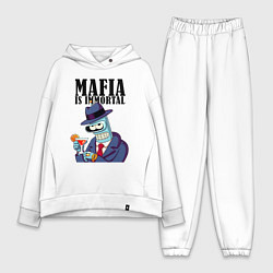 Женский костюм оверсайз Мафиози Бендер - мафия бессмертна мем, цвет: белый