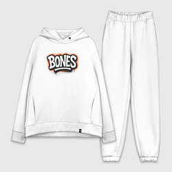 Женский костюм оверсайз Bones уличный логотип, цвет: белый