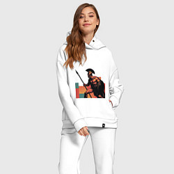 Женский костюм оверсайз Спартанец поп-арт, цвет: белый — фото 2