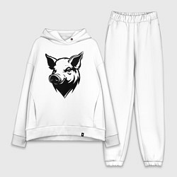 Женский костюм оверсайз Свиная голова, цвет: белый