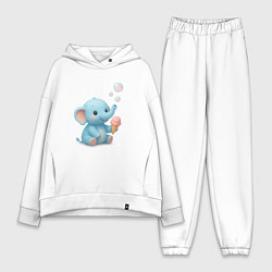 Женский костюм оверсайз Маленький слоненок с мороженым