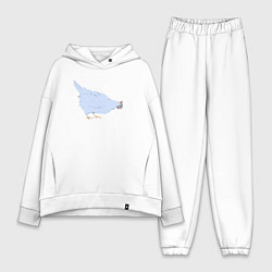 Женский костюм оверсайз Курочка голубая