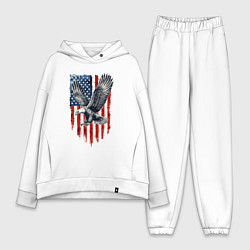 Женский костюм оверсайз Орёл на фоне американского флага USA