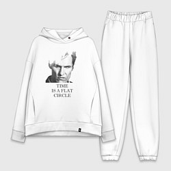 Женский костюм оверсайз Time is a flat circle - true detective, цвет: белый