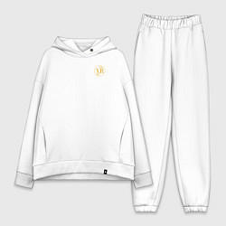 Женский костюм оверсайз Христос воскресе желтый узор