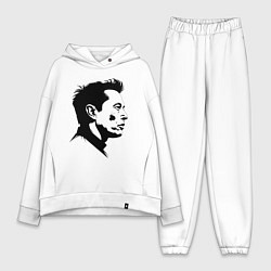 Женский костюм оверсайз Илон Маск в профиль, цвет: белый