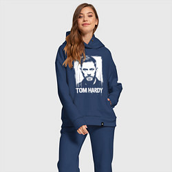 Женский костюм оверсайз Том Харди в краске экспрессия, цвет: тёмно-синий — фото 2