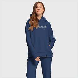 Женский костюм оверсайз Vampire the masquerade bloodlines 2 logo, цвет: тёмно-синий — фото 2