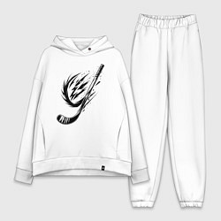 Женский костюм оверсайз Динамичная клюшка, цвет: белый