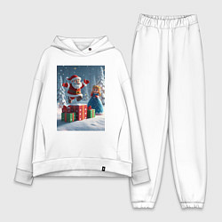 Женский костюм оверсайз Дед Морозио и Принцесса Снегурочка: c подарками в