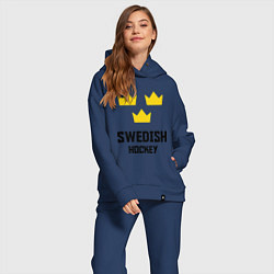 Женский костюм оверсайз Swedish Hockey, цвет: тёмно-синий — фото 2