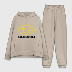 Женский костюм оверсайз Subaru Logo, цвет: миндальный