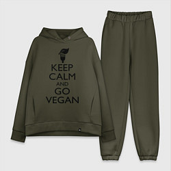 Женский костюм оверсайз Keep Calm & Go Vegan