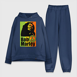 Женский костюм оверсайз Bob Marley: Jamaica цвета тёмно-синий — фото 1