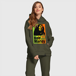 Женский костюм оверсайз Bob Marley: Jamaica, цвет: хаки — фото 2