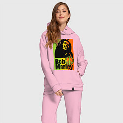 Женский костюм оверсайз Bob Marley: Jamaica, цвет: светло-розовый — фото 2