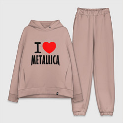 Женский костюм оверсайз I love Metallica, цвет: пыльно-розовый