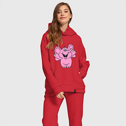 Женский костюм оверсайз Розовый слон, цвет: красный — фото 2