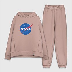 Женский костюм оверсайз NASA: Logo, цвет: пыльно-розовый