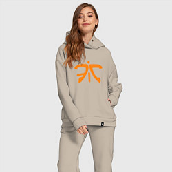 Женский костюм оверсайз Fnatic Logo, цвет: миндальный — фото 2