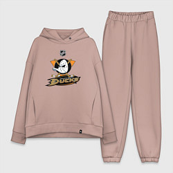 Женский костюм оверсайз NHL: Anaheim Ducks, цвет: пыльно-розовый