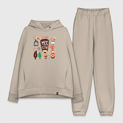 Женский костюм оверсайз Moscow Pack, цвет: миндальный