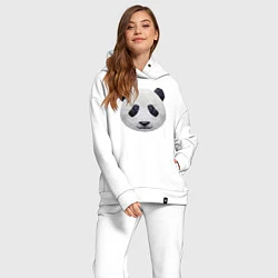 Женский костюм оверсайз Полигональная панда, цвет: белый — фото 2